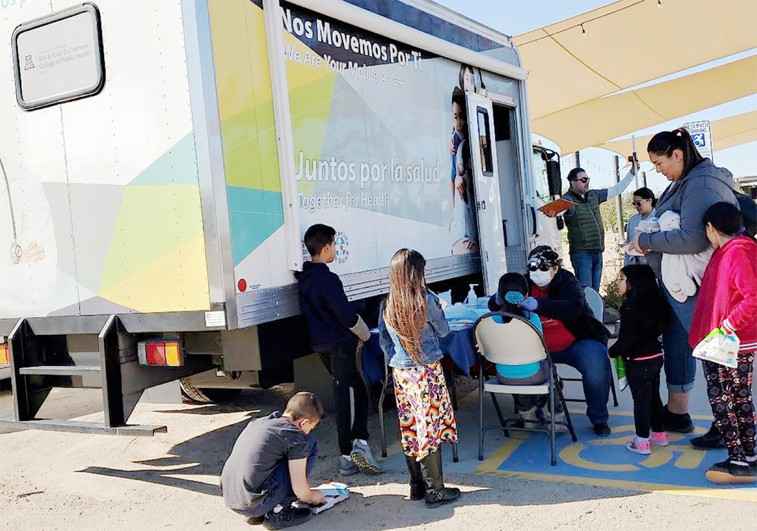 The Mobile Health Units are supported by Blue Cross Blue Shield and Chicanos Por La Causa, among many other partners of the College