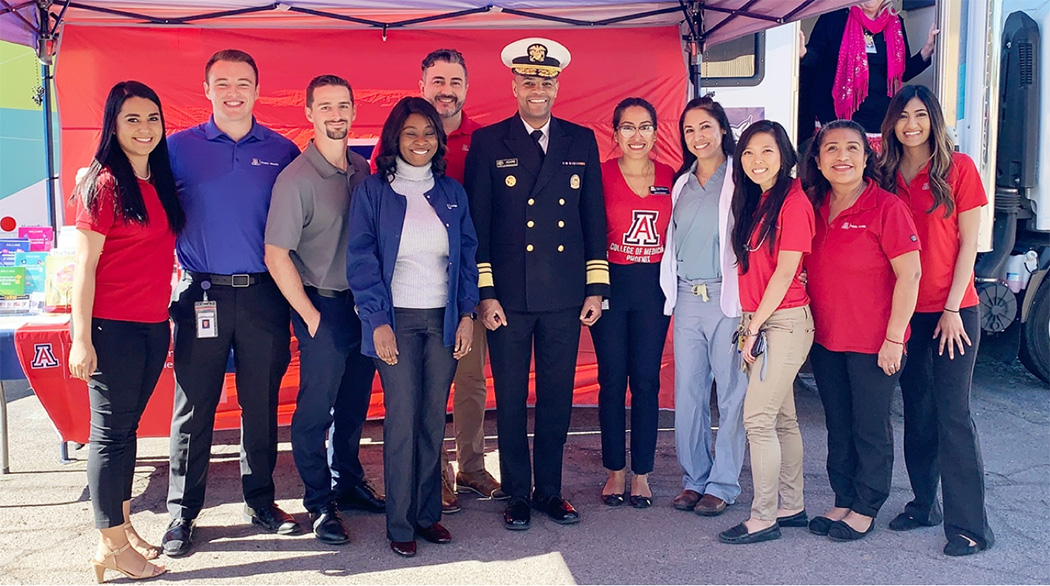 Jerome M. Adams, MD, MPH, 20th Surgeon General of the United States, visits with the Mobile Health Units team in 2019