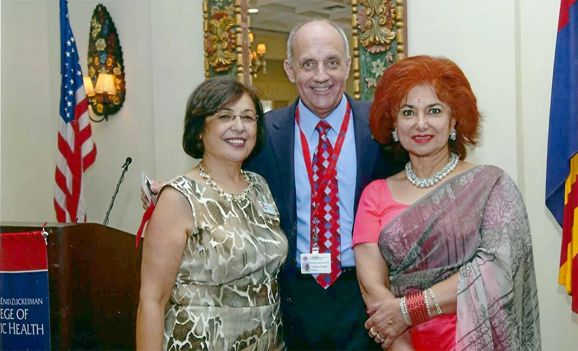 Dean Iman Hakim, Dr. Richard Carmona, and Neelam Sethi at MEZCOPH Scholarship Luncheon
