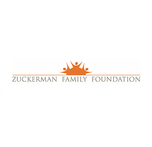 Photo of Zuckerman family and foundation logo